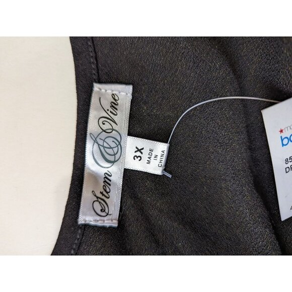 NWT stem & vine size 3X top blouse black green pullover - Picture 8 of 8